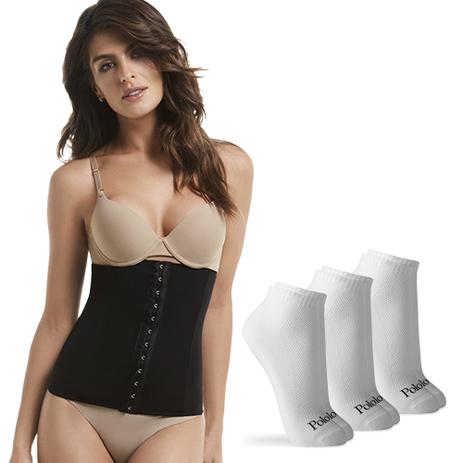 Kit Cinta Modeladora Abdominal e Cinta Pós Parto Tivesty Preto