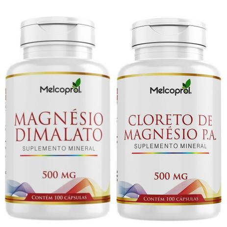 Kit Cloreto de Magnésio P.A + Magnésio Dimalato Melcoprol Menor preço em Kit Cloreto de Magnésio P.A + Magnésio Dimalato Melcoprol