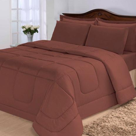 Kit Cobre Leito Aconchego Aspen Casa Dona 6 Peças Tabaco é boa?