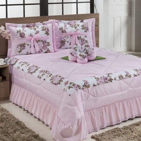 Kit Cobre Leito Amazon Casal Queen 04 Peças - Rosa - Finos Enxovais Menor preço em Kit Cobre Leito Amazon Casal Queen 04 Peças - Rosa - Finos Enxovais