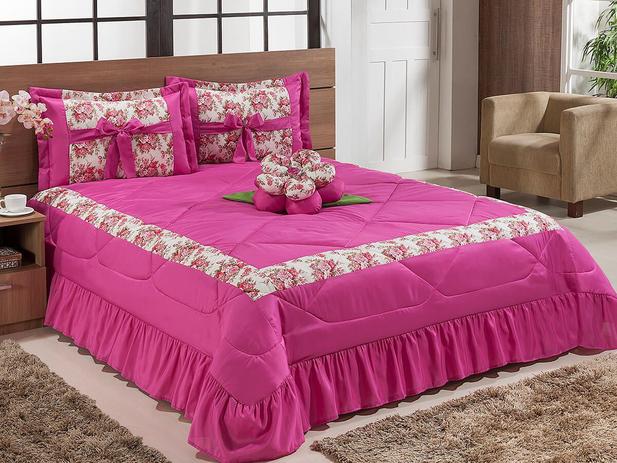 Kit Cobre Leito Amazonas Casal Padrão 06 Peças Colcha - Pink - Finos enxovais é boa?
