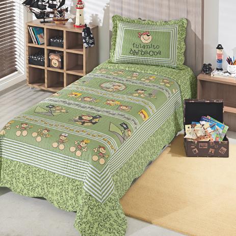 Kit Cobre Leito Buettner Solteiro Matelassê Microfibra 2 Peças Fulanitos Pirata Verde é boa?