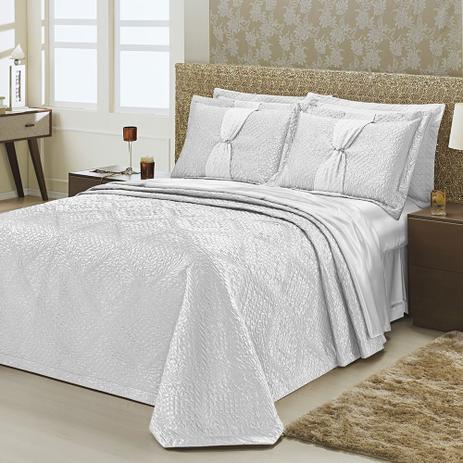 Kit Cobre Leito Casa Dona Áustria Queen 7 peças Branco Menor preço em Kit Cobre Leito Casa Dona Áustria Queen 7 peças Branco