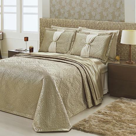Kit Cobre Leito Casa Dona Áustria Queen 7 peças Caqui Menor preço em Kit Cobre Leito Casa Dona Áustria Queen 7 peças Caqui