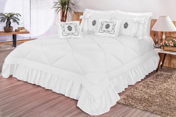 Kit Cobre Leito Casal King Esplendore Bordado 7 Peças Colcha - Branco - Finos enxovais é ruim? Kit Cobre Leito Casal King Esplendore Bordado 7 Peças Colcha - Branco - Finos enxovais é boa?