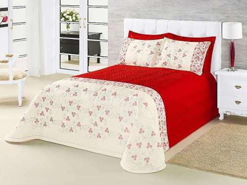 Kit Cobre Leito Casal Queen 05 peças Bellara Vermelho - Oliveira é boa?