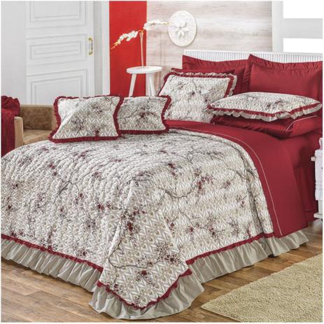 Kit Cobre Leito Casal Queen 150 Fios 05 Peças Beatriz Camafeu - Vilela - Vilela enxovais Menor preço em Kit Cobre Leito Casal Queen 150 Fios 05 Peças Beatriz Camafeu - Vilela - Vilela enxovais