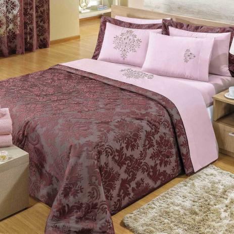 Kit Cobre Leito Casal Queen Vila Real 03 Peças Marsalla - Valle Enxovais Menor preço em Kit Cobre Leito Casal Queen Vila Real 03 Peças Marsalla - Valle Enxovais