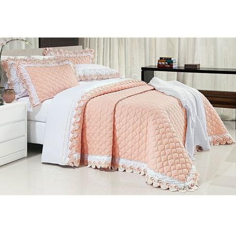 Kit Cobre Leito Casal Super King 03 Peças Bordado Percal 250 Fios Maiori Salmão - Bernadete Casa é boa?