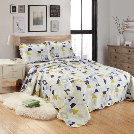 Kit Cobre Leito Colcha Casal Patchwork Ultrasonic 3 Peças Sultan - Dom é boa?