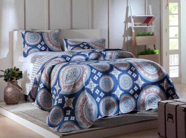 Kit Cobre Leito Colcha Patchwork Casal Bouti 3 Peças Rozac - Sevilha 3 é ruim? Kit Cobre Leito Colcha Patchwork Casal Bouti 3 Peças Rozac - Sevilha 3 é boa?