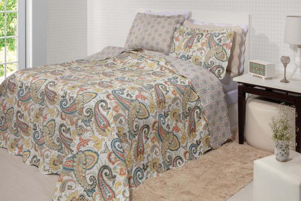 Kit Cobre Leito Colcha Patchwork Queen Bouti 3 Peças Rozac - Dijon 6 é boa?