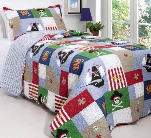 Kit Cobre Leito Colcha Patchwork Teen Kids Solteiro Infantil 2 Peças Rz - Pirate - Rozac Menor preço em Kit Cobre Leito Colcha Patchwork Teen Kids Solteiro Infantil 2 Peças Rz - Pirate - Rozac