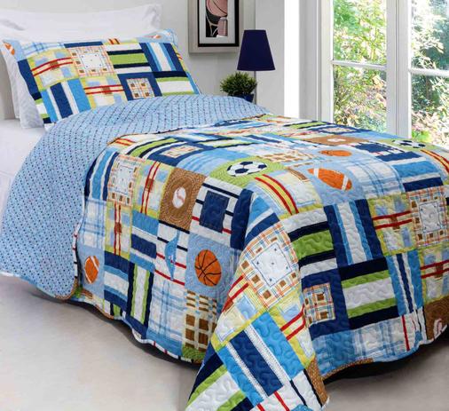 Kit Cobre Leito Colcha Patchwork Teen Kids Solteiro Infantil 2 Peças Rz - Sports - Rozac é ruim? Kit Cobre Leito Colcha Patchwork Teen Kids Solteiro Infantil 2 Peças Rz - Sports - Rozac é boa?