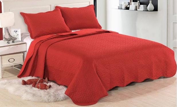 Kit Cobre Leito Colcha Solteiro Patchwork Ultrasonic 2 Peças Sultan - Vermelho Menor preço em Kit Cobre Leito Colcha Solteiro Patchwork Ultrasonic 2 Peças Sultan - Vermelho