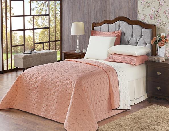 Kit Cobre Leito Dupla Face Casal Padrão 4 peças Onix Goiaba - Juma é boa?