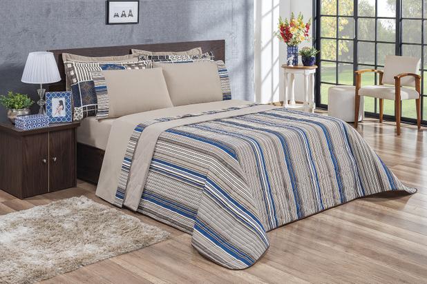 Kit Cobre Leito Elegance 3 Peças Dupla Face Queen 160 Fios Cáqui - Linda casa Menor preço em Kit Cobre Leito Elegance 3 Peças Dupla Face Queen 160 Fios Cáqui - Linda casa