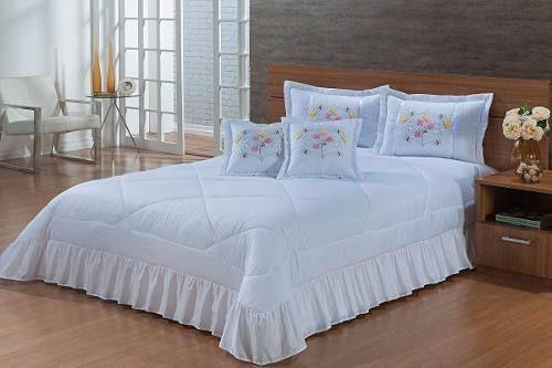 Kit Cobre Leito Especially Casal Padrão Bordada 7 Peças - Branco - Finos enxovais Menor preço em Kit Cobre Leito Especially Casal Padrão Bordada 7 Peças - Branco - Finos enxovais