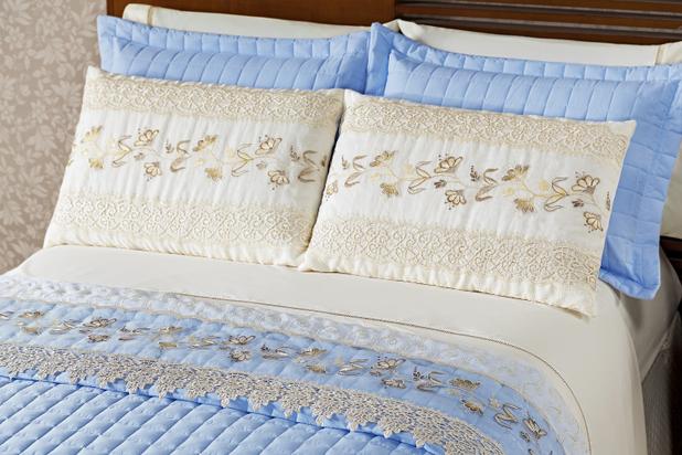 Kit Cobre Leito Glamour Re9casa Casal Queen 07 Peças Percal 150 Fios - Cor Azul é boa?