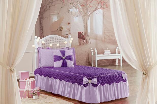 Kit Cobre Leito Laura Solteiro Roxo 05 Peças Quarto Menina Infantil Laço Fofo - Decorativa é boa?