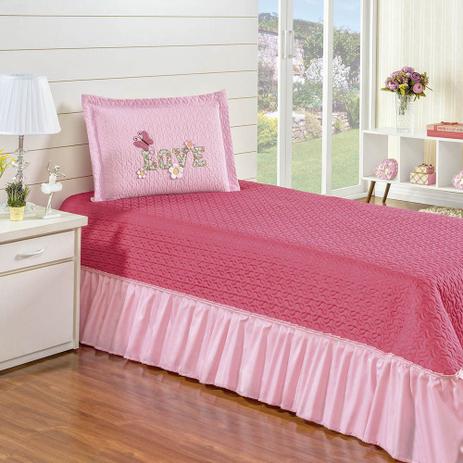 Kit Cobre Leito Love Casa Dona Solteiro 02 Peças Pink é boa?
