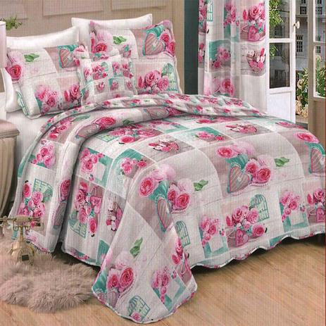 Kit Cobre Leito Margex Solteiro Estampado Rosas 2 Peças 100 Poliéster Decor Home Menor preço em Kit Cobre Leito Margex Solteiro Estampado Rosas 2 Peças 100 Poliéster Decor Home
