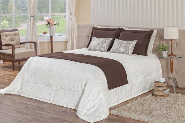 Kit Cobre Leito Monet Queen Seda Amassada Jacquard 8 Peças Tabaco - Home fernandes Menor preço em Kit Cobre Leito Monet Queen Seda Amassada Jacquard 8 Peças Tabaco - Home fernandes