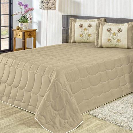 Kit Cobre Leito Primavera Casa Dona Casal Queen 03 Peças Caqui Menor preço em Kit Cobre Leito Primavera Casa Dona Casal Queen 03 Peças Caqui