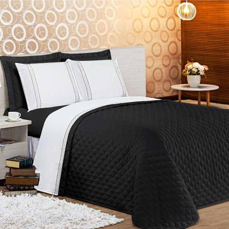 Kit Cobre Leito Queen Casualle + Jogo de Lençol - Preto - Casa borda é boa?