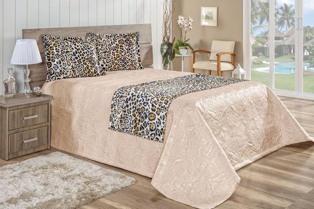 Kit Cobre Leito Safari Casal Queen Palha 04 Peças Tecido Cetim Amassado Clean - Rosdry Menor preço em Kit Cobre Leito Safari Casal Queen Palha 04 Peças Tecido Cetim Amassado Clean - Rosdry