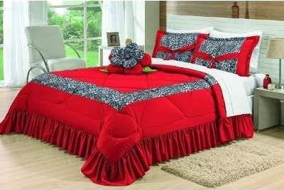 Kit Cobre Leito Selvagem Casal Queen 06 Peças Colcha - Vermelho - Finos enxovais Menor preço em Kit Cobre Leito Selvagem Casal Queen 06 Peças Colcha - Vermelho - Finos enxovais