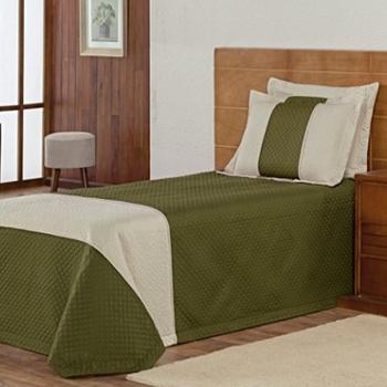 Kit Cobre Leito solteiro Suiça cor Verde 2 peças - Verde - Vb é boa?