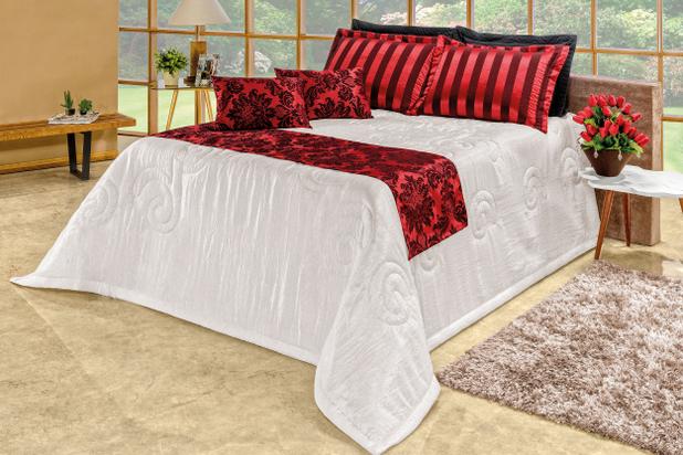 Kit Cobre Leito Viena Casal Queen 8 Peças Vermelho - Home fernandes é ruim? Kit Cobre Leito Viena Casal Queen 8 Peças Vermelho - Home fernandes é boa?