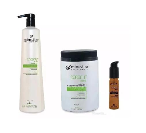 Kit Coconut Shampoo 1l, Máscara 1Kg e Óleo 45ml Menor preço em Kit Coconut Shampoo 1l, Máscara 1Kg e Óleo 45ml