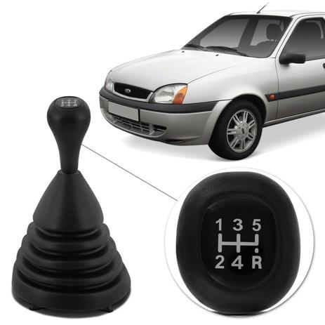 Kit Coifa de Cambio Manopla Sanfonada Fiesta Street 01 a 07 Courier 01 a 13 Preto com Bola Preta - Nat é boa?