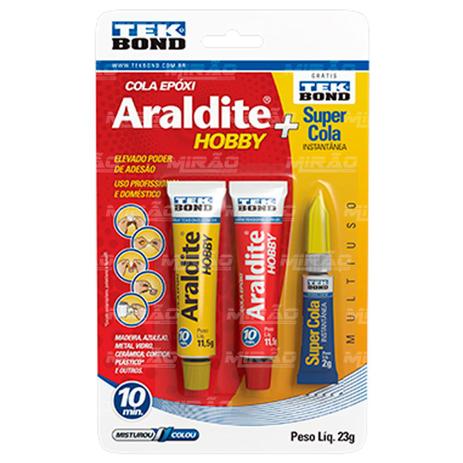 Kit Cola Epoxi Araldite Hobby 23g + Super Cola 2g - Tekbond Menor preço em Kit Cola Epoxi Araldite Hobby 23g + Super Cola 2g - Tekbond