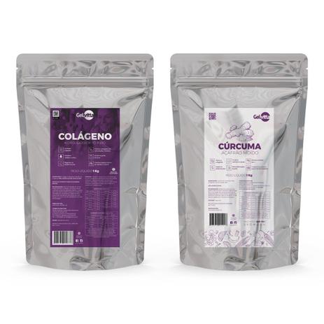 Kit Colágeno Hidrolisado pó puro 1Kg + Cúrcuma 1 kg - Gelvitta Menor preço em Kit Colágeno Hidrolisado pó puro 1Kg + Cúrcuma 1 kg - Gelvitta