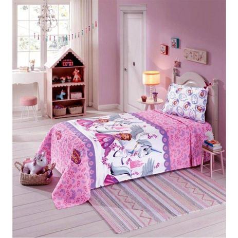 Kit Colcha 2 Peças Piquet Solteiro Princesa Sofia - Dohler Menor preço em Kit Colcha 2 Peças Piquet Solteiro Princesa Sofia - Dohler