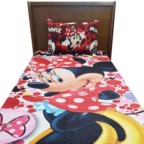 Kit Colcha Bouti Infantil Dupla Face - Minnie - Lepper Menor preço em Kit Colcha Bouti Infantil Dupla Face - Minnie - Lepper