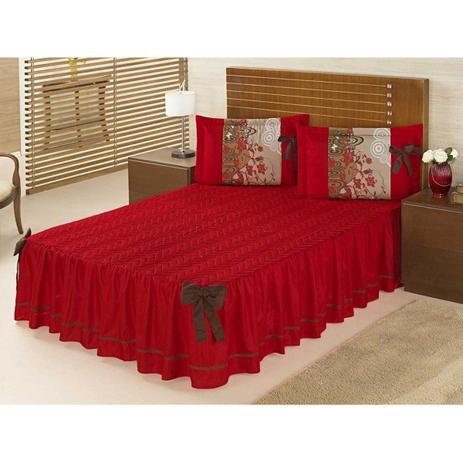 Kit Colcha Casal Padrão Bruna 03 Peças Vermelho - Enxovais Aquarela é ruim? Kit Colcha Casal Padrão Bruna 03 Peças Vermelho - Enxovais Aquarela é boa?