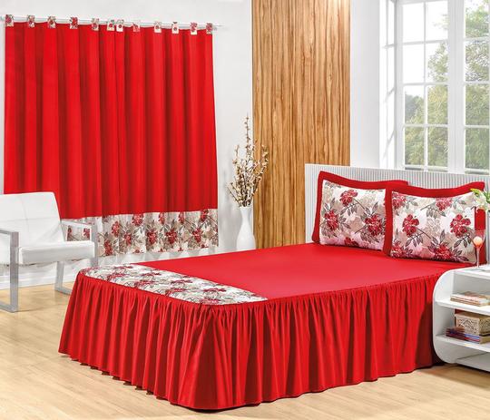 Kit Colcha Casal Padrão com Cortina Veneza 4 Peças - Vermelho - Bia enxovais é ruim? Kit Colcha Casal Padrão com Cortina Veneza 4 Peças - Vermelho - Bia enxovais é boa?
