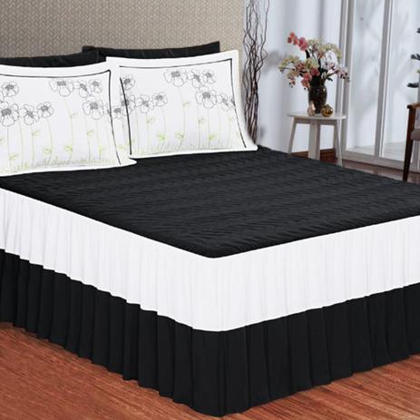 Menor preço em Kit Colcha Cobre Leito Casal Queen Alvorada 3 Peças Preto - Casa dona