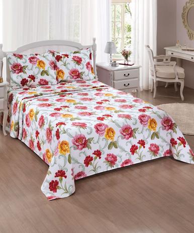 Kit colcha de casal estampado Dohler - Viviane C Menor preço em Kit colcha de casal estampado Dohler - Viviane C