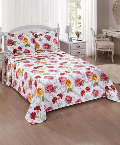 Kit colcha de solteiro estampado Dohler - Viviane C Menor preço em Kit colcha de solteiro estampado Dohler - Viviane C