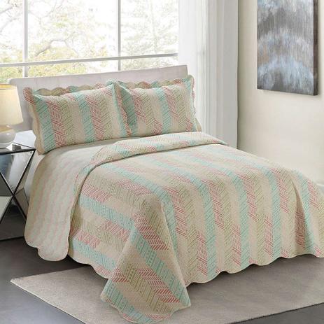 Kit Colcha Evolutions Patchwork Queen 3 Peças - Camesa Menor preço em Kit Colcha Evolutions Patchwork Queen 3 Peças - Camesa