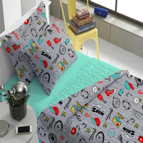 Kit Colcha Infantil com Porta Travesseiro zaap Portal Teen - Portallar Menor preço em Kit Colcha Infantil com Porta Travesseiro zaap Portal Teen - Portallar
