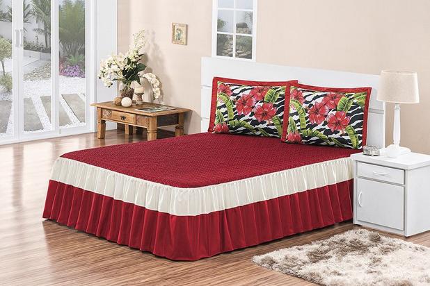 Kit Colcha Jamille Rosdry M400-2 Solteiro 2 Peças Vermelho - Rosdry enxovais Menor preço em Kit Colcha Jamille Rosdry M400-2 Solteiro 2 Peças Vermelho - Rosdry enxovais
