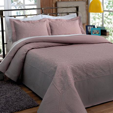 Kit Colcha King Provence Matelassê Rozac Rose Menor preço em Kit Colcha King Provence Matelassê Rozac Rose