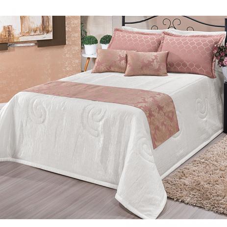 Kit Colcha King Viena 10 Peças Bia Enxovais Novo Rose Menor preço em Kit Colcha King Viena 10 Peças Bia Enxovais Novo Rose