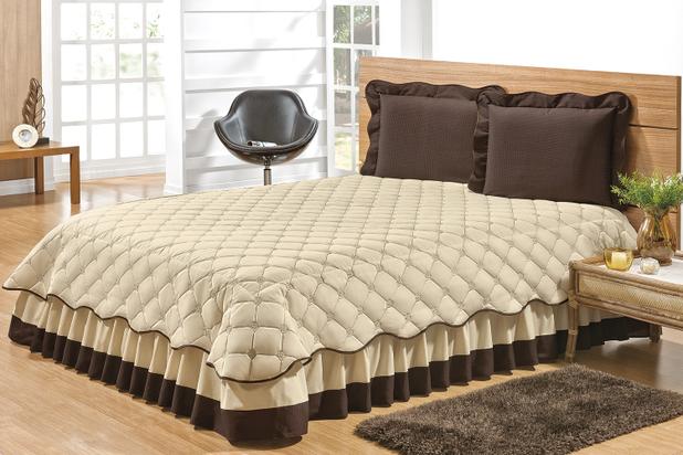 Kit Colcha Luxo Matelada Queen 5 Peças Percal 140 Fios Tabaco - Linda casa é boa?